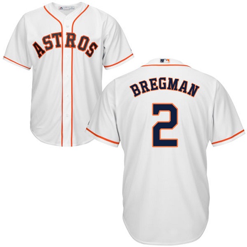 Astros #2 Alex Bregman White New Cool Base Stitched MLB Jersey - Click Image to Close